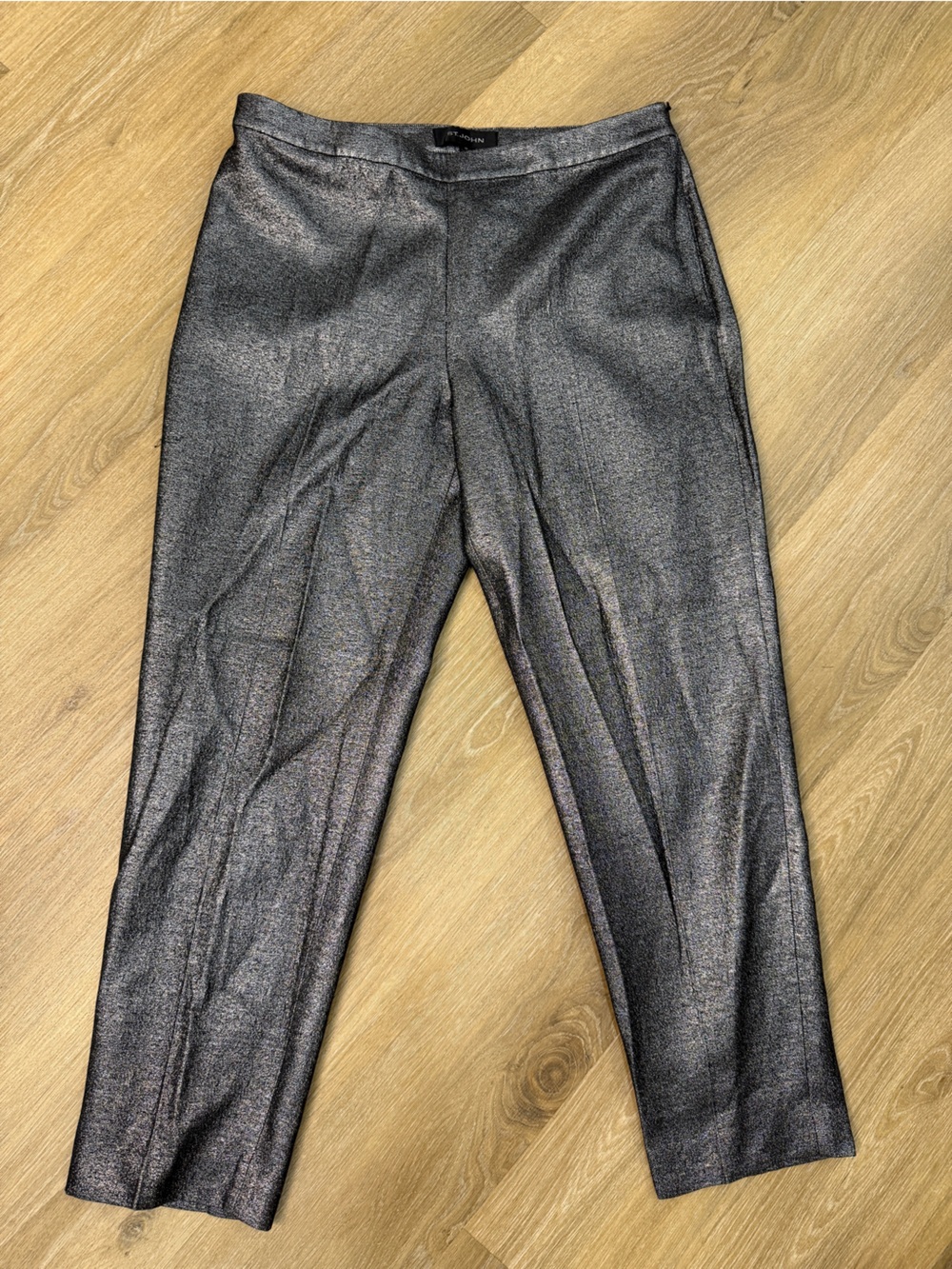 St. John Emma Shimmery Charcoal Metallic Trouser